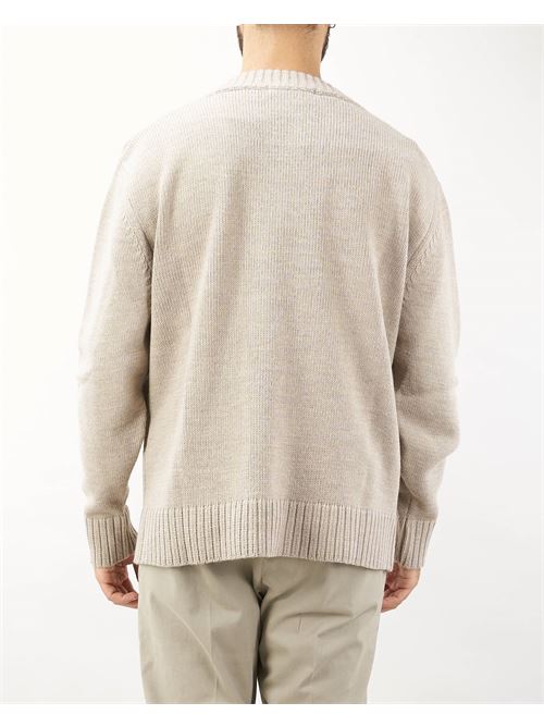 V-neck sweater with logo contrasting I'm Brian I'M BRIAN | Sweater | MA301025